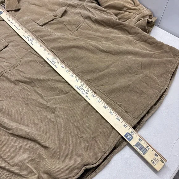Levis Corduroy Coat Mens XXL Tan Brown Plaid Fleece Flannel Lined Barn Shacket - Picture 11 of 11